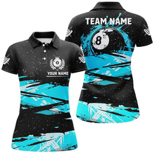 Load image into Gallery viewer, Custom Turquoise Grunge Billiard 8 Ball Jerseys Shirts For Women, Best Personalized Pool Player Gifts TDM1941