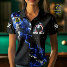 Load image into Gallery viewer, Personalized Grunge Las Vegas Flag Smoke Billiard Shirt For Women Custom 8 Ball Pool Team Jerseys TDM4288