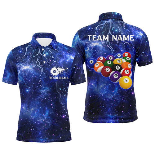 Personalized Nany Lightning Thunder 3D Billiard Polo Shirts For Men Custom Billiard Jerseys Team  TDM0259