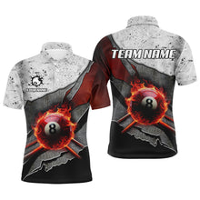 Load image into Gallery viewer, Personalized Grey Grunge Fire 8 Ball Pool  Billiard Men Shirts Custom Billiard Jersey For Pooler TDM1566