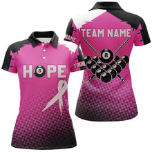 Load image into Gallery viewer, Breast Cancer Awareness Pink Ribbon Custom Women Billiard Shirts, 8 Ball Pool Pink Jerseys For Pooler TDM2421