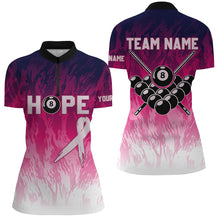 Load image into Gallery viewer, Pink Breast Cancer Awareness Custom Women Billiard Shirts, 8 Ball Pool Pink Jerseys For Pooler TDM2422