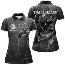 Load image into Gallery viewer, Personalized Skull Black Grunge Darts Polo And Quarter-Zip Shirts For Women Custom Darts Team Jerseys TDM2430