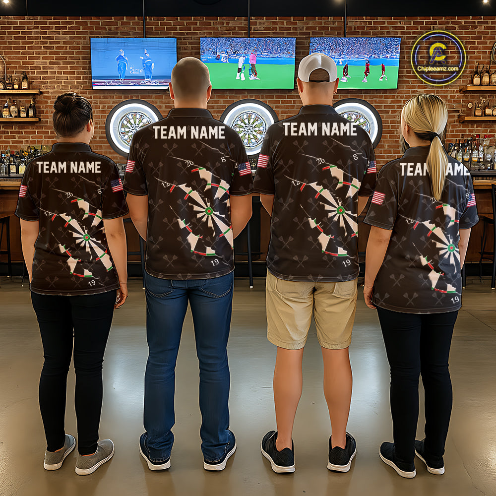 Personalized Scratch Darts Shirt For Women Custom Darts Jersey Team Polo & Quarter Zip |Black TDM5868