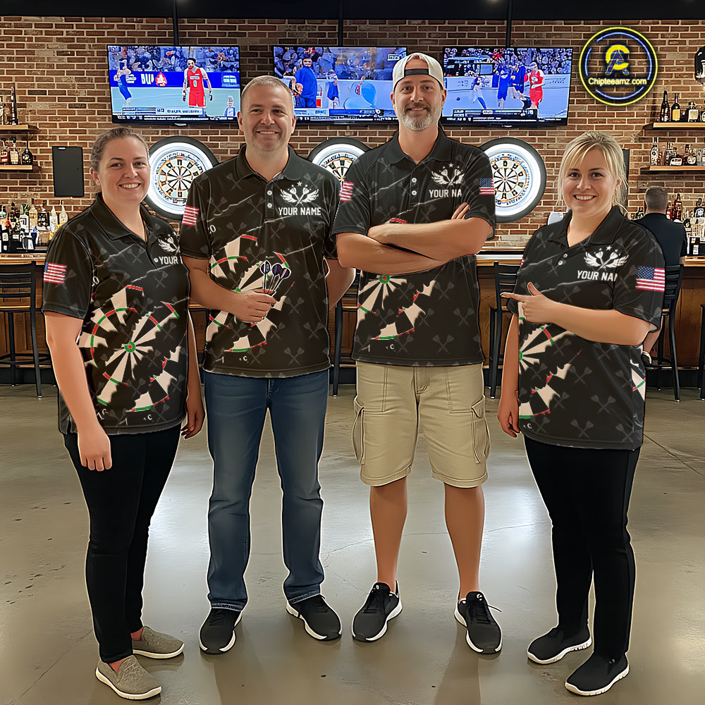 Personalized Scratch Darts Shirt For Women Custom Darts Jersey Team Polo & Quarter Zip |Black TDM5868