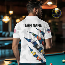 Load image into Gallery viewer, Personalized Scratch 8 Ball Billiard Shirt For Men Custom Pool Jersey, Billiard Team Shirt |Blue TDM5870