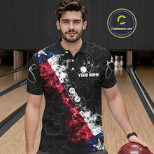 Load image into Gallery viewer, Custom Texas Flag Smoke Bowling Shirts For Men, Patriotic Texas Bowling Team Jersey Polo &amp; 1/4 Zip TDM6474