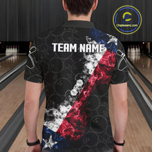 Load image into Gallery viewer, Custom Texas Flag Smoke Bowling Shirts For Men, Patriotic Texas Bowling Team Jersey Polo &amp; 1/4 Zip TDM6474