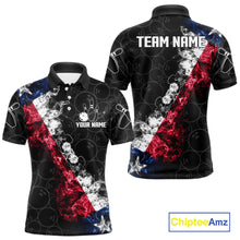 Load image into Gallery viewer, Custom Texas Flag Smoke Bowling Shirts For Men, Patriotic Texas Bowling Team Jersey Polo &amp; 1/4 Zip TDM6474
