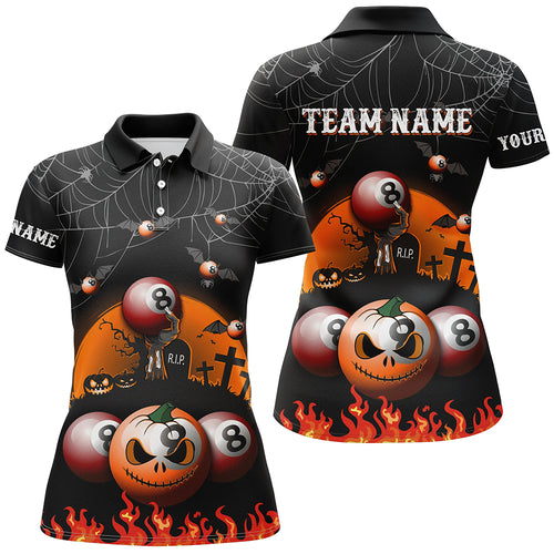 Personalized Billiard Halloween 3D Printed Women Polo Shirts Best Custom Halloween Gifts TDM0299