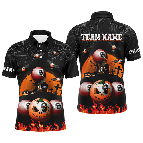 Personalized Billiard Halloween 3D Printed Men Polo Shirts Best Custom Halloween Gifts TDM0299