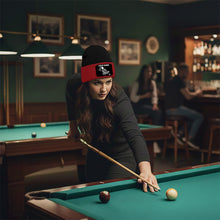 Load image into Gallery viewer, Personalized Skull 8 Ball Billiard Knit Beanie Hat With Rectangle Patch Custom Billiard Knit Cap TDM4940