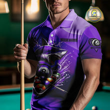 Load image into Gallery viewer, Personalized Purple Pool Ball Shark Billiard Shirts For Men Custom Team League Billiard Jerseys TDM3842