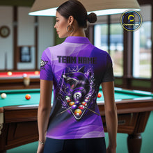 Load image into Gallery viewer, Personalized Purple Pool Ball Shark Billiard Shirts For Women Custom Team League Billiard Jerseys TDM3842