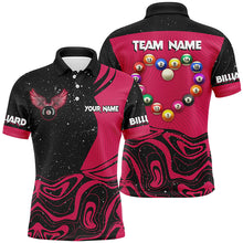 Load image into Gallery viewer, Personalized Funny Billiard Balls Heart Custom Men Polo &amp; Quarter-Zip Shirts, Pink Billiard Jerseys TDM1767