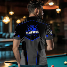 Load image into Gallery viewer, Billiard Jerseys For Men Custom Polo &amp; Quarter-Zip Billiard Shirts, Team Pooler Short Sleeve |Blue TDM3385