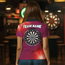 Load image into Gallery viewer, Red Thunder Lightning Light Darts Polo &amp; Quarter Zip Custom Darts Shirts For Women Darts Jerseys TDM3392