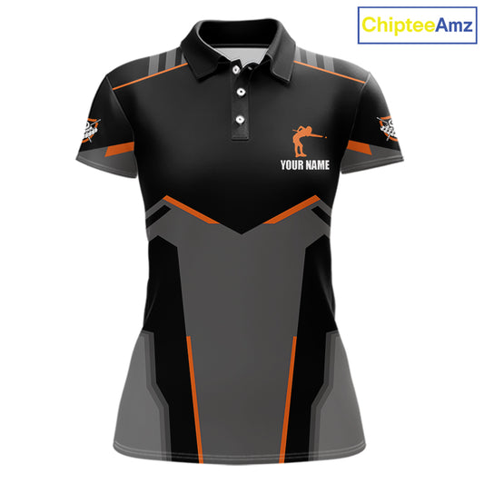 8 Ball Billiard Jerseys For Women Custom Polo & Quarter-Zip Billiard Shirts, Pool Team Shirt|Orange TDM5881