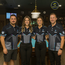 Load image into Gallery viewer, Holographic 8 Ball Billiard Jersey For Women Custom Polo &amp; 1/4 Zip Billiard Shirts, Pool Team Shirt TDM5882