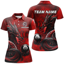 Load image into Gallery viewer, Personalized Billiard Dragon 8 Ball Pool Shirts For Women Custom Red Team League Billiard Jerseys TDM1972