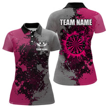 Load image into Gallery viewer, Personalized Darts Paint Pink And Grey Dart Shirts For Women Custom Grunge Dart Team Jerseys TDM3180