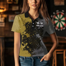 Load image into Gallery viewer, Personalized Darts Paint Yellow And Grey Dart Shirts For Women Custom Grunge Dart Team Jerseys TDM3397