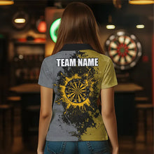 Load image into Gallery viewer, Personalized Darts Paint Yellow And Grey Dart Shirts For Women Custom Grunge Dart Team Jerseys TDM3397