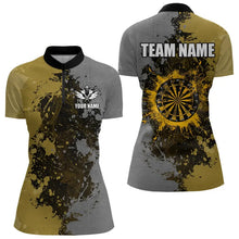 Load image into Gallery viewer, Personalized Darts Paint Yellow And Grey Dart Shirts For Women Custom Grunge Dart Team Jerseys TDM3397