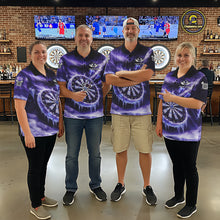 Load image into Gallery viewer, Personalized Purple Dartboard Icy Darts Shirt For Men Custom Darts Jersey Team Polo &amp; 1/4 Zip TDM5681
