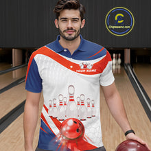 Load image into Gallery viewer, Personalized Bowling Polo &amp; 1/4 Zip For Men Custom Bowling Tournament Team Jersey TDM6296