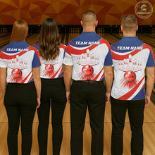 Load image into Gallery viewer, Personalized Bowling Polo &amp; 1/4 Zip For Men Custom Bowling Tournament Team Jersey TDM6296