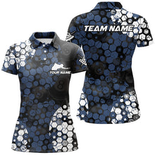 Load image into Gallery viewer, Personalized Blue And White Hive Billiard Shirts For Women Custom Grunge Retro Billiard Jerseys TDM1592