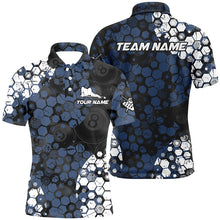 Load image into Gallery viewer, Personalized Blue And White Hive Billiard Shirts For Men Custom Grunge Retro Billiard Jerseys TDM1592