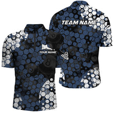 Load image into Gallery viewer, Personalized Blue And White Hive Billiard Shirts For Men Custom Grunge Retro Billiard Jerseys TDM1592