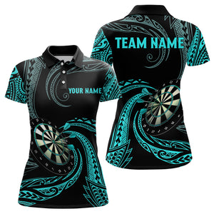 Turquoise Roll Tribal Darts Polo & Quarter Zip Shirts Custom Women Darts Shirts Dart Jerseys TDM3186