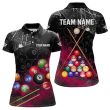 Load image into Gallery viewer, Personalized 8 Ball Pattern Smoke Women Billiard Shirts Custom 3D Billiard Balls Pool Jerseys | Pink TDM3192