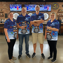 Load image into Gallery viewer, Personalized Blue Funny Bulldog Darts Shirt For Men Custom Darts Jersey Team Polo &amp; 1/4 Zip TDM6481