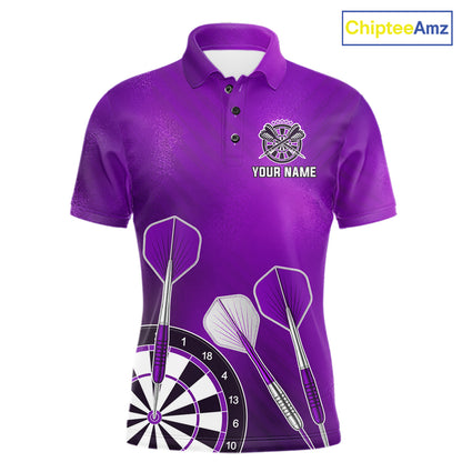 Personalized Purple Dartboard Shirts For Men Custom Darts Jersey, Darts League Team Shirts TDM7198