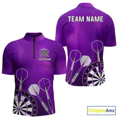Personalized Purple Dartboard Shirts For Men Custom Darts Jersey, Darts League Team Shirts TDM7198