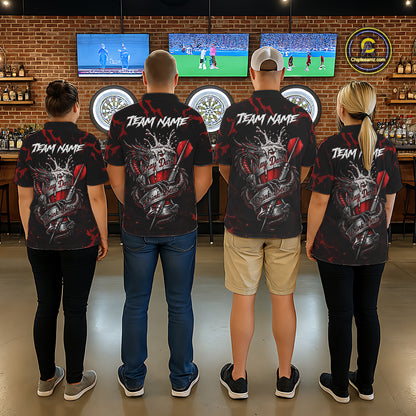 Black And Red Personalized Dragon Beer Darts Shirts For Men Custom Darts League Team Jersey TDM7205