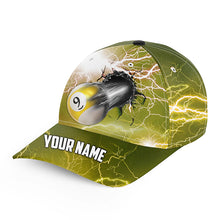 Load image into Gallery viewer, Personalized 9 Ball Pool Rush Out 3D Printed Billiard Baseball Caps, Funny Billiard Hats For Player TDM2457