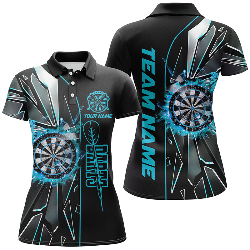 Personalized Turquoise Break Glass 3D Darts Shirts For Women Custom Dart League Shirts Darts Jerseys TDM1998