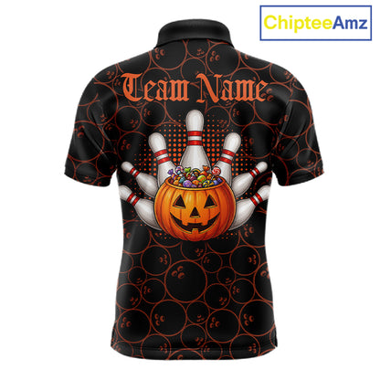 Personalized Ghostly Funny Dog Bowling Shirt For Men Custom Halloween Pumpkin Bowling Team Jersey TDM7211