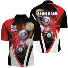 Load image into Gallery viewer, Personalized Billiard Tournament Shirts For Men Custom Team Name Billiard Balls Pool Jerseys | Red TDM2469