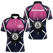 Load image into Gallery viewer, Personalized Pink Black 8 Ball Pool Billiard Shirt For Men, Billiard Sport Pool Team Jerseys TDM3209