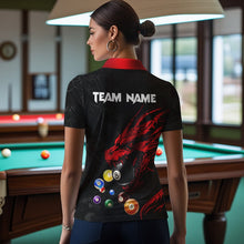 Load image into Gallery viewer, Personalized Red Black Dragon Billiard Balls Pool Shirts For Women, Billiard League Team Jerseys TDM3414