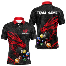 Load image into Gallery viewer, Personalized Red Black Dragon Billiard Balls Pool Shirts For Men, Billiard League Team Jerseys TDM3414