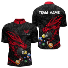 Load image into Gallery viewer, Personalized Red Black Dragon Billiard Balls Pool Shirts For Men, Billiard League Team Jerseys TDM3414