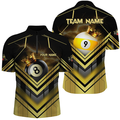 Personalized Billiard 8 Ball & 9 Ball Crown 3D Shirts For Men, Best Billiard Team Jerseys Attire TDM1807