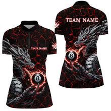 Load image into Gallery viewer, Personalized Dragon 8 Ball Pool Lightning Custom Red Women Billiard Shirts, Cool Team Billiard Jersey TDM2013